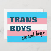Transboys zijn echte jongens die een vlag van een  briefkaart (Voorkant / Achterkant)