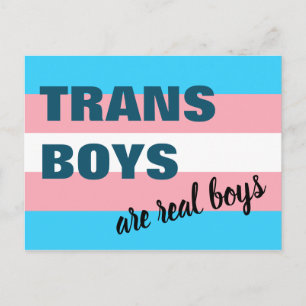 Transboys zijn echte jongens die een vlag van een  briefkaart