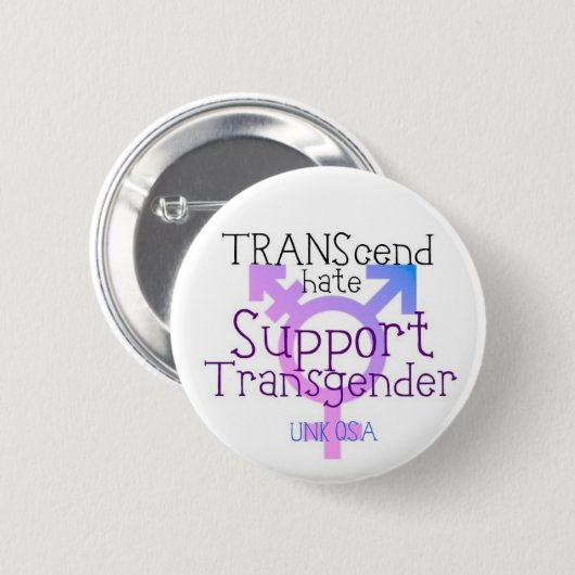 "TRANScend Hate" — Transgender Button (Voorkant /achterkant)