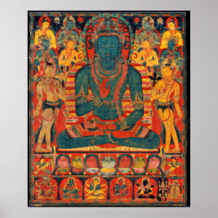 Transcendent Buddha w/Bodhisattvas (13e eeuw) Poster