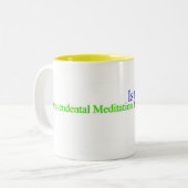 Transcendentale Meditatie is de sleutel tot vrede Tweekleurige Koffiemok (Voorkant links)