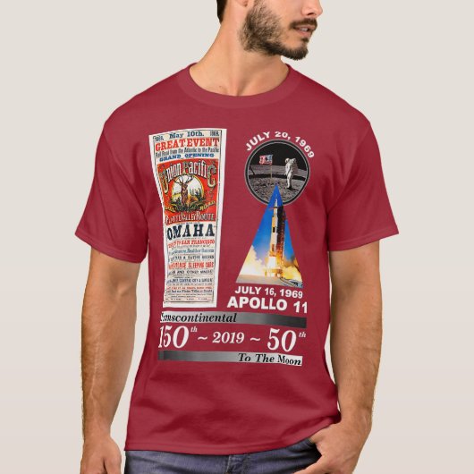 Transcontinental Railroad en Apollo 11 T-shirt (Voorkant)