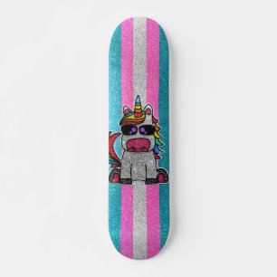 Transexual Pride Flag LGBT Glitter Rainbow Unicorn Persoonlijk Skateboard