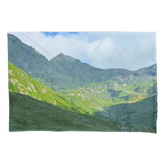 Transfagarasan Alpen Uitzicht – Roemenië Berg Kuns Kussensloop (Voorkant)