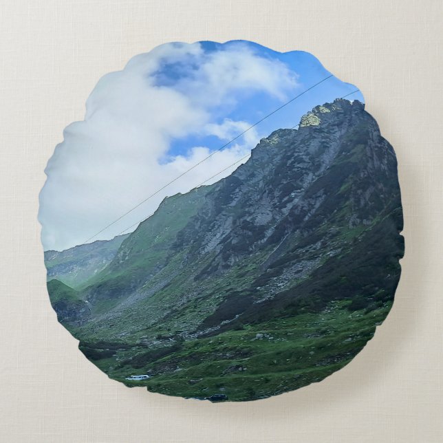 Transfagarasan Bergweg - Roemenië Rond Kussen (Voorkant)