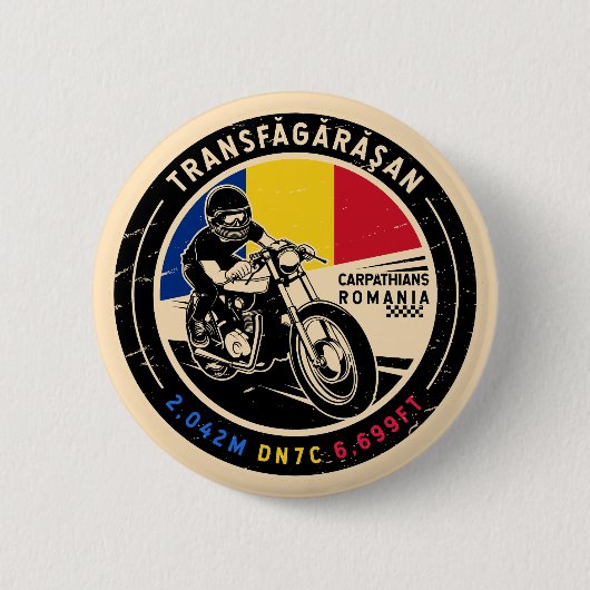Transfagarasan Roemenië | | Motorfiets Ronde Button 5,7 Cm (Voorkant)
