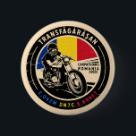 Transfagarasan Roemenië | | Motorfiets Ronde Button 5,7 Cm<br><div class="desc">Transfagarasan gedaan in een ,  verontruste stijl embleem. Het is een bekende schilderachtig weg in Roemenië.</div>