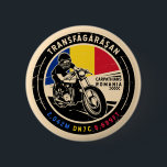 Transfagarasan Roemenië | | Motorfiets Ronde Button 5,7 Cm<br><div class="desc">Transfagarasan gedaan in een ,  verontruste stijl embleem. Het is een bekende schilderachtig weg in Roemenië.</div>