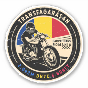 Transfagarasan Roemenië     Motorfiets Sticker
