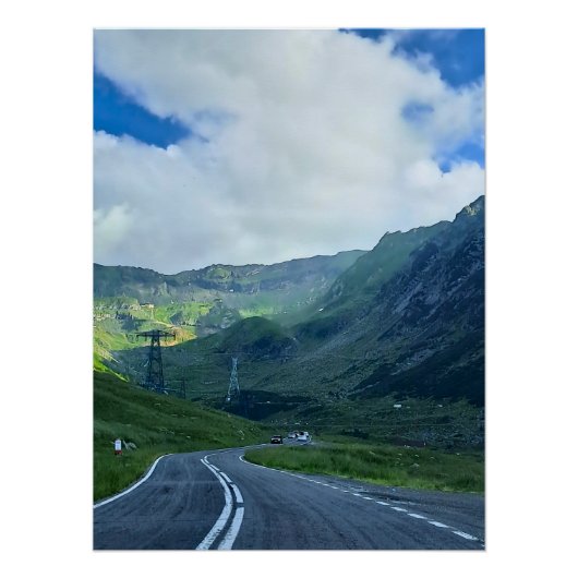 Transfagarasan Weg – Carpathische Bergprint Perfect Poster (Voorkant)