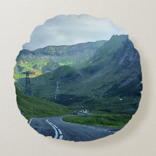 Transfagarasan Weg – Carpathische Bergprint Rond Kussen