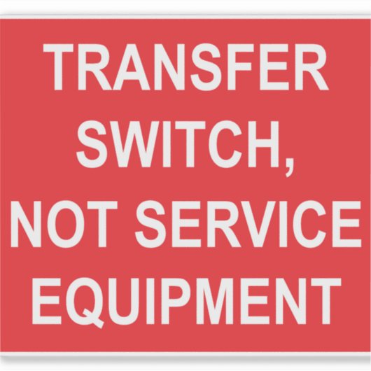 Transfer switch, geen Sticker van serviceapparatuu (Voorkant)