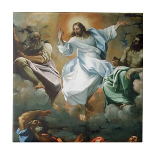 Transfiguratie door Lodovico Carracci. Tegeltje (Voorkant)