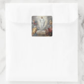 Transfiguratie (olie op koper) vierkante sticker (Tas)