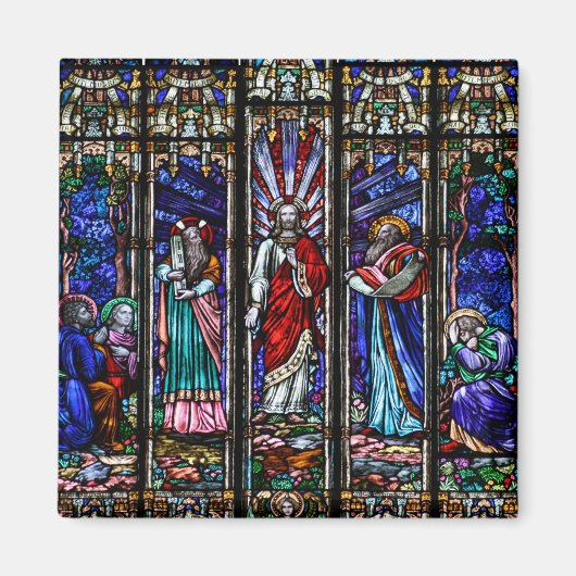Transfiguratie van Jezus Christus Glas in lood Art Magneet (Voorkant)
