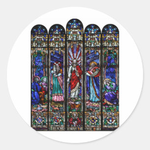 Transfiguratie van Jezus Christus Glas in lood Art Ronde Sticker