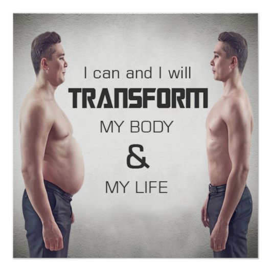 Transform My Body Motivational Poster (Voorkant)