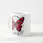 Transform with Love Mug – Crimson Butterfly Gift Koffiemok (Voorkant links)