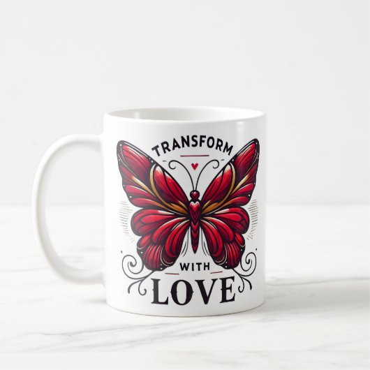 Transform with Love Mug – Crimson Butterfly Gift Koffiemok (Links)