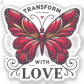 Transform with Love Sticker – Crimson Butterfly Sy (Voorkant)