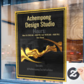 Transform Your Entrance with the Achempong Gold Wa Raamsticker (Cafe Raam)