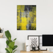 'Transform' zwart en geel Abstract afdrukken Poster (Thuiskantoor)