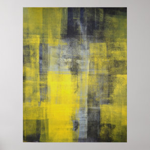 'Transform' zwart en geel Abstract afdrukken Poster
