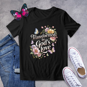 Transformatie door God's Love Floral Butterfly Shi Tri-Blend Shirt