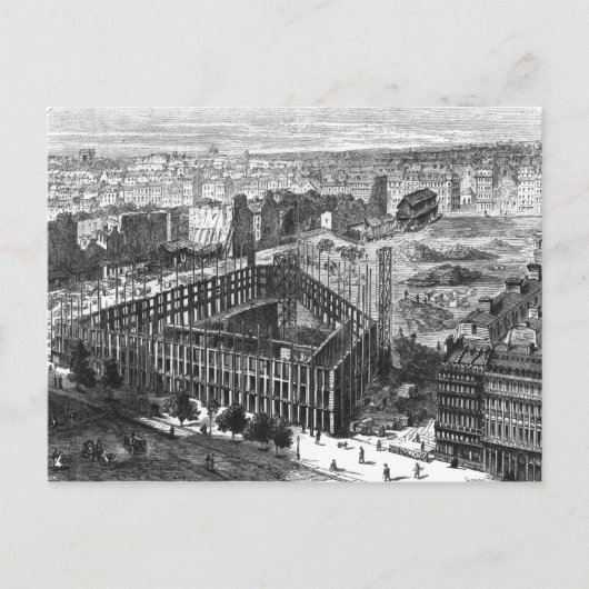 Transformatie Parijs: Gebouw in 1861 Briefkaart (Voorkant)