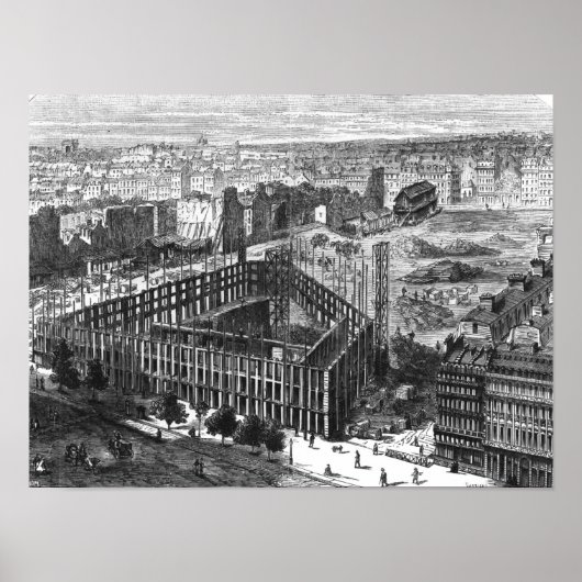 Transformatie Parijs: Gebouw in 1861 Poster (Voorkant)