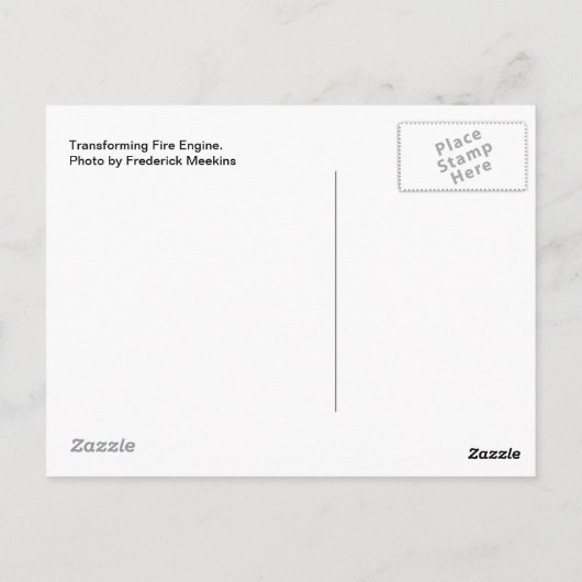 Transformatie van de brandweermotor briefkaart (Achterkant)