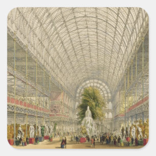 Transformatie van het Kristalpaleis, café per dag  Vierkante Sticker