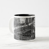 Transformatie van Parijs: Gebouw in 1861 Tweekleurige Koffiemok (Voorkant links)