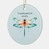 Transformatie wacht - Kleurrijke Dragonfly Keramisch Ornament (Links)