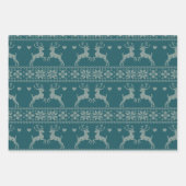 Transformatief Teal - Fair Isle - Vakantie Inpakpapier Vel (Voorkant 2)