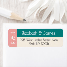 Transformatief Turquoise Modern Hedendaags Huweli Etiket