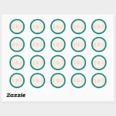 Transformatief Turquoise Modern  Hedendaags Huweli Ronde Sticker (Vel)