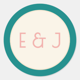 Transformatief Turquoise Modern Hedendaags Huweli Ronde Sticker