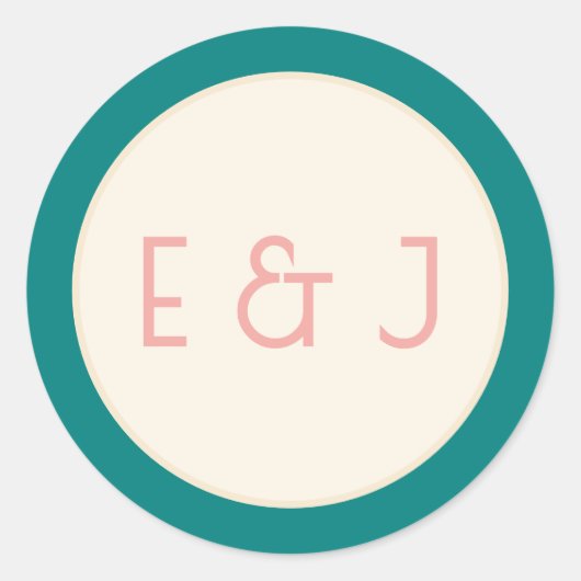 Transformatief Turquoise Modern  Hedendaags Huweli Ronde Sticker (Voorkant)