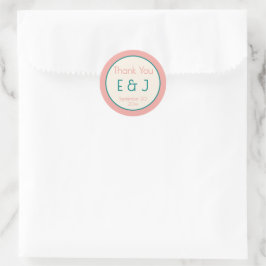Transformatief Turquoise Modern Hedendaags Huweli Ronde Sticker