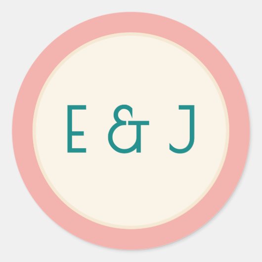 Transformatief Turquoise Modern  Hedendaags Huweli Ronde Sticker (Voorkant)