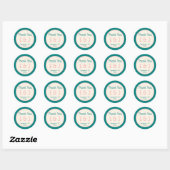 Transformatief Turquoise Modern Hedendaags Huweli Ronde Sticker (Vel)