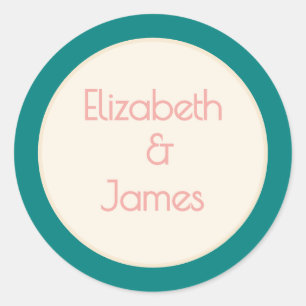 Transformatief Turquoise Modern Hedendaags Huweli Ronde Sticker