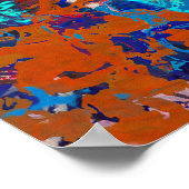 Transformaties XXI Blue Red Blauwgroen Abstract Poster (Hoek)
