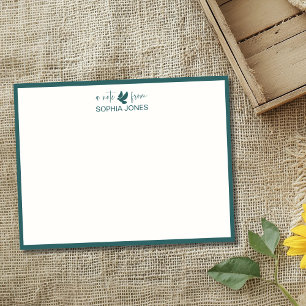Transformatieve Teal Duif Briefpapier Notitiekaart Kaart
