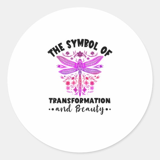 Transformation Beauty Nature Insect Dragonflies Dr Ronde Sticker (Voorkant)