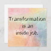 Transformation Quote Watercolor Art Card Feestdagenkaart (Voorkant / Achterkant)