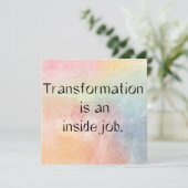 Transformation Quote Watercolor Art Card Feestdagenkaart (Staand voorkant)