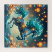 Transformative Teal Horse Legpuzzel (Horizontaal)