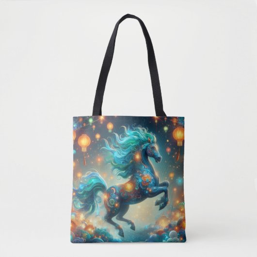Transformative Teal Horse Tote Bag (Voorkant)